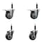 Service Caster 3.5'' SS Thermoplastic Rubber Swivel 3/4'' Expanding Stem Caster Set 2 Total Lock Brakes, 4PK SCC-SSEXTTL20S3514-TPRB-2-S-2-34 - alternate 1